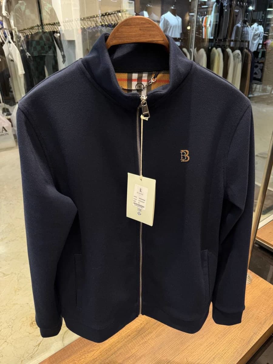 Burberry Lacivert Fermuarlı Sweatshirt