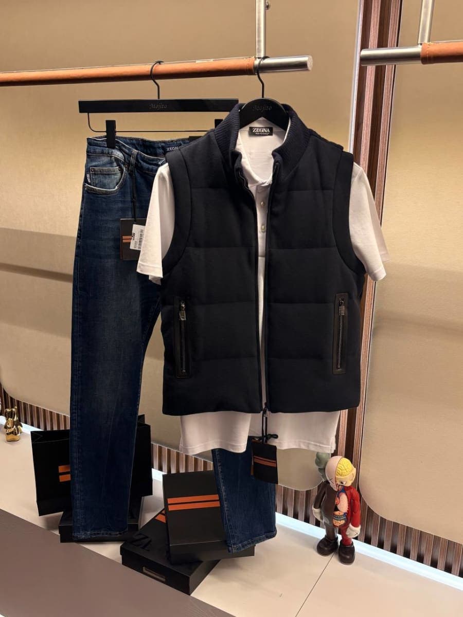 Zegna Siyah Puffer Yelek